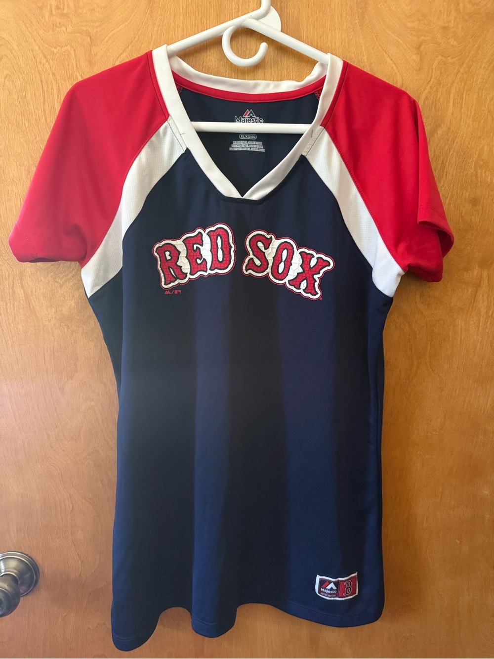 Majestic, Red & White Boston Red Sox Jersey Tee